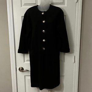 Vintage Lady Carol of New York Button Down Dress Black Wednesday Addams Size 10